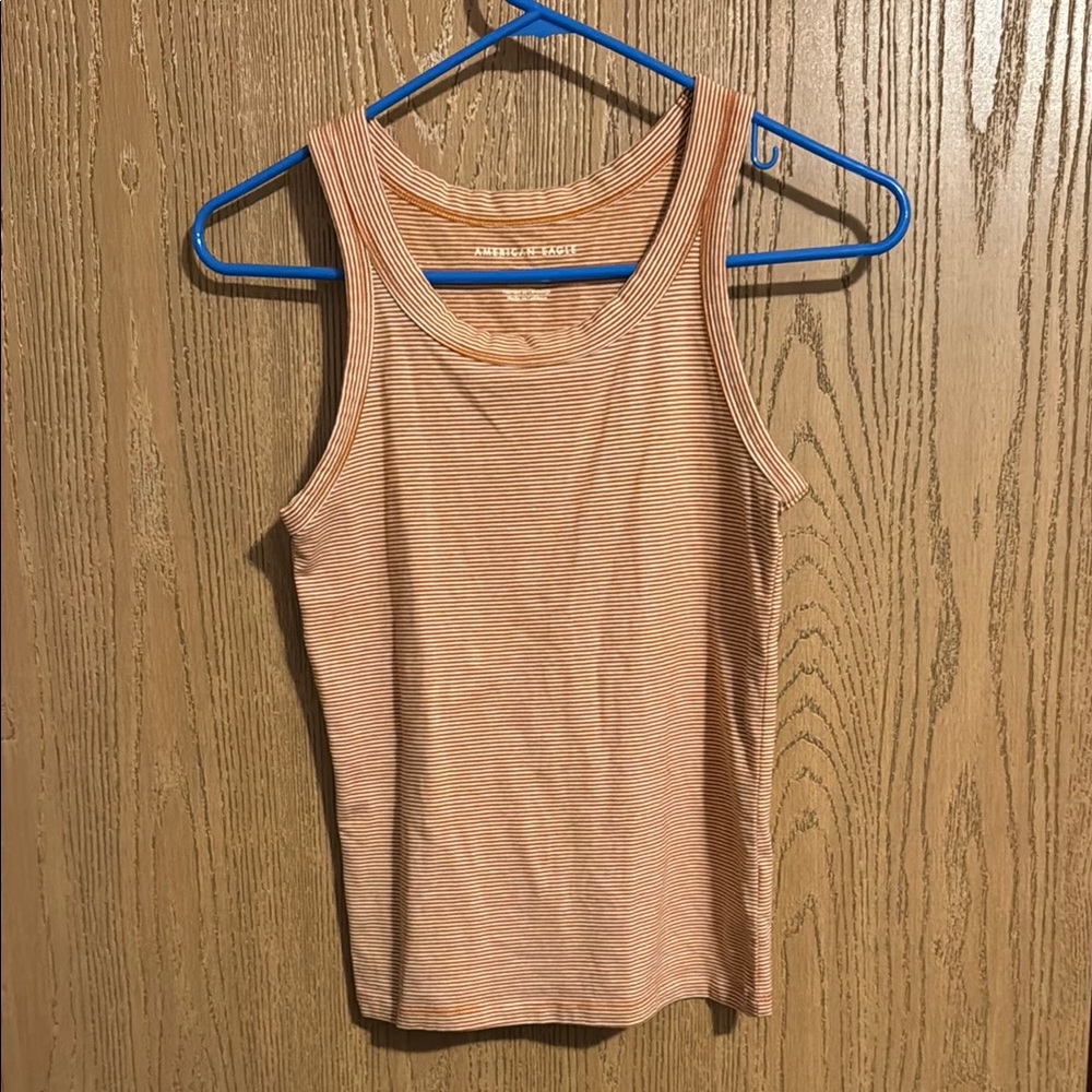 American Eagle Outfitters Orange Sleeveless Fitted Tank Top